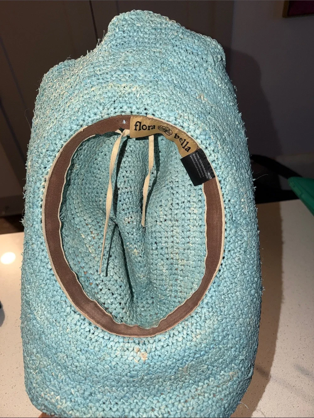 Abella Seagreen Knit Cowboy Hat with Pom Detail